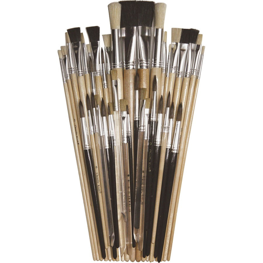 Creativity Street Colossal Crafts Brush Assortment - Aluminum Ferrule - 1 Set