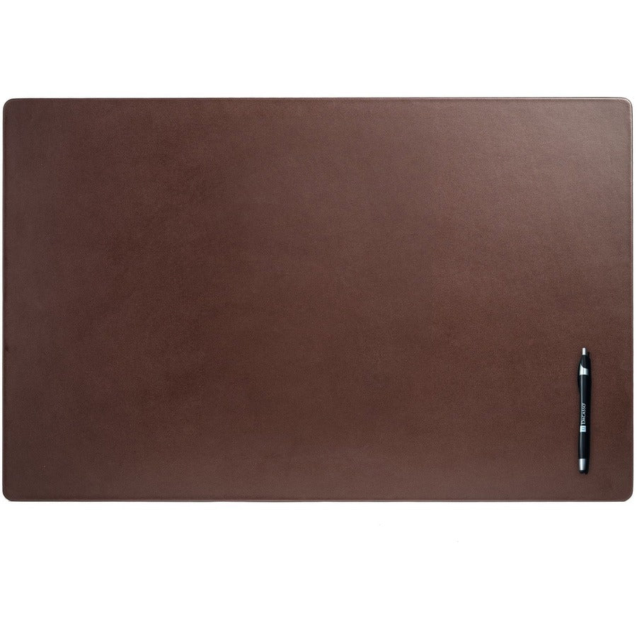 Dacasso Leather Desk Mat - Rectangular - 30" Width x 19" Depth - Felt Backing - Leather - Chocolate Brown