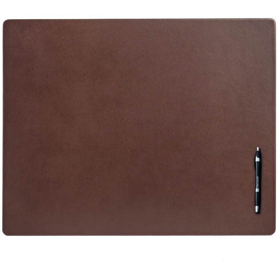 Dacasso Leather Desk Mat - Rectangular - 24" Width x 19" Depth - Felt Backing - Leather - Chocolate Brown