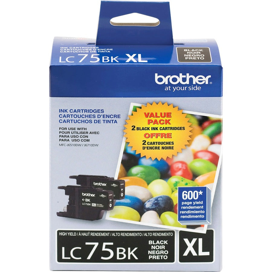 Brother Innobella LC75BK Original Inkjet Ink Cartridge - Black - 2 / Pack - Inkjet - Black - 2 / Pack