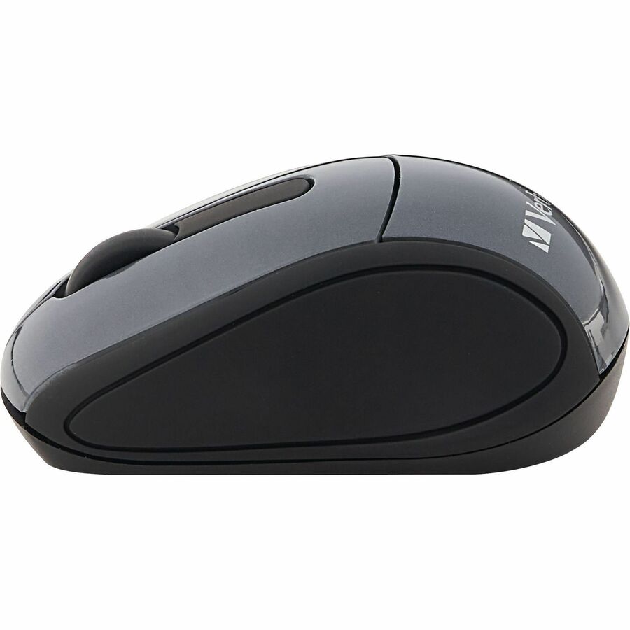 Verbatim Wireless Mini Travel Mouse - Optical - Wireless - Radio Frequency - Graphite - USB - 1600 dpi - Scroll Wheel - 3 Button(s) - AAA Battery Supported - 1 Each