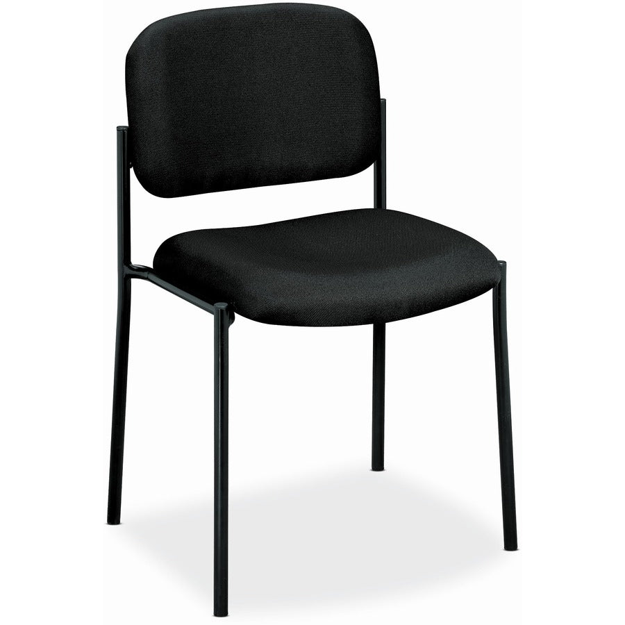 Basyx by HON Scatter Stacking Guest Chair - Black Seat Color - Fabric, Polyester Seat Material - Black Back Color - Fabric, Polyester Back Material - Black Frame Color - Tubular Steel Frame Material - Four-legged Base - 1 Each