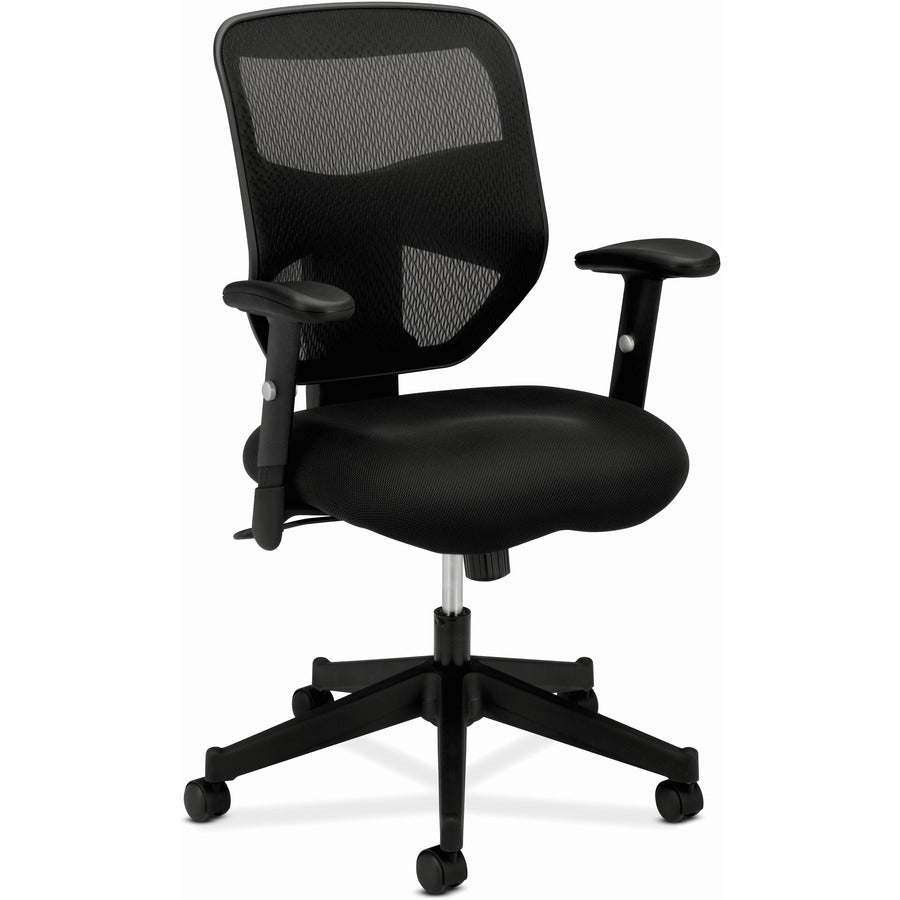 HON Prominent Chair - Black Back Color - Mesh Back Material - Black Frame Color - High Back - 5-star Base - Black - 1 Each