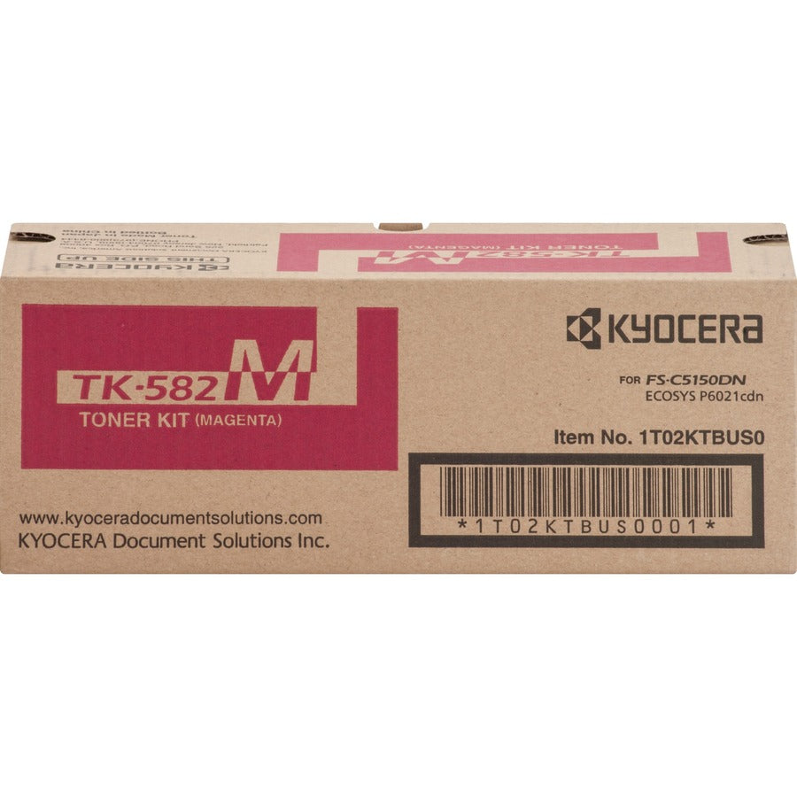 Kyocera TK-582M Original Laser Toner Cartridge - Magenta - 1 Each - 2800 Pages