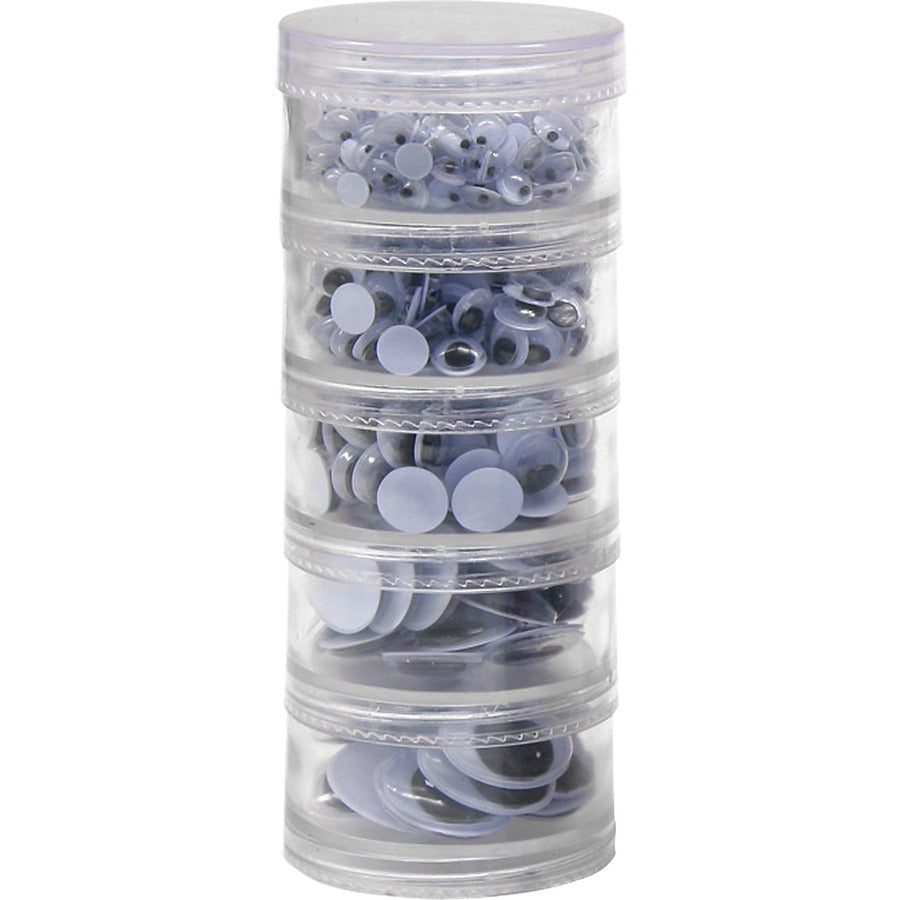 Creativity Street Storage Stacker Wiggle Eyes - Craft - 560 Piece(s) - Assorted - 1 Set