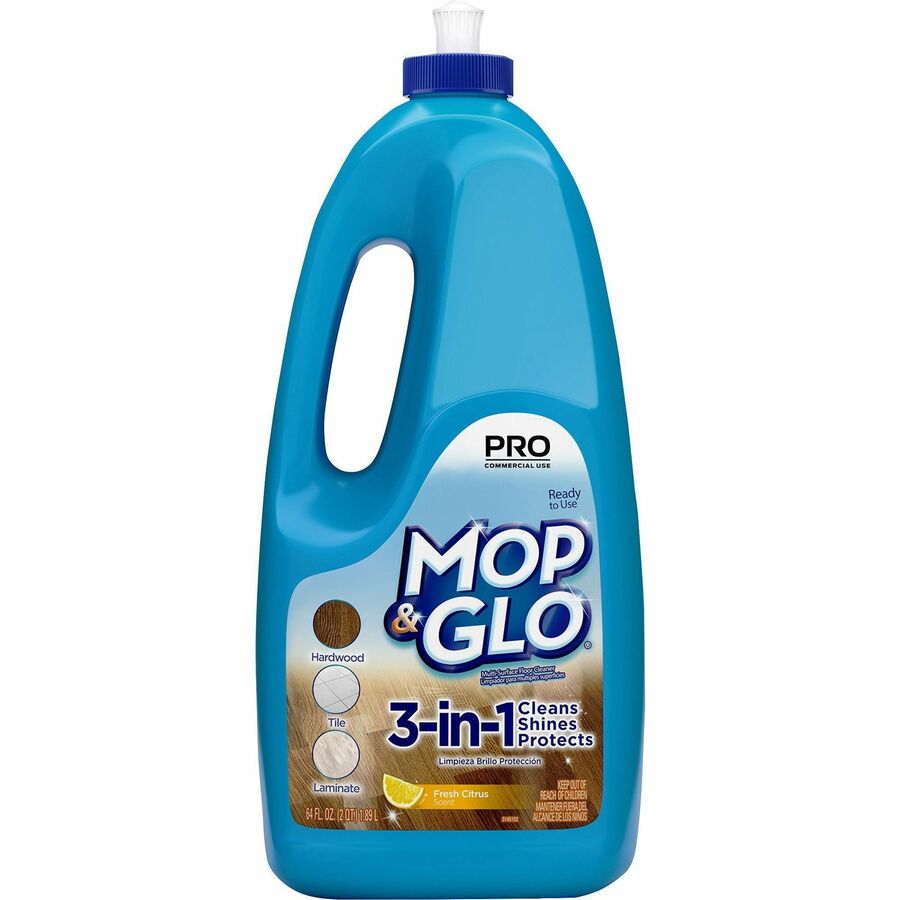 Professional MOP & GLO®, Triple Action Floor Shine Cleaner - For Wood, Vinyl, Tile, Linoleum Floor, Ceramic - 64 oz (4 lb) - Fresh Citrus Scent - Recommended For: Scratch Remover, Dirt Remover - Tan - 1 Each