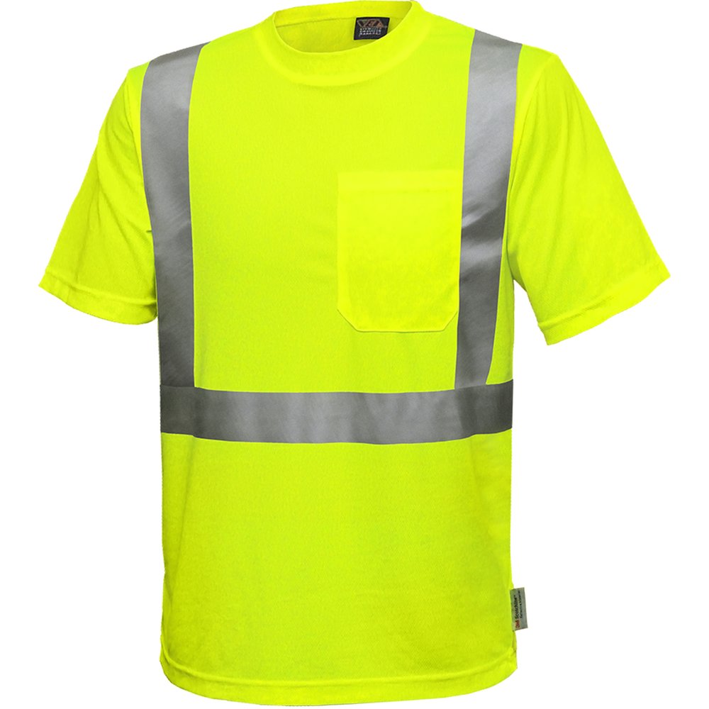 Reflective Apparel by PIP Type R CL2 S-sleeve Moisture Wicking Shirt YE 4X
