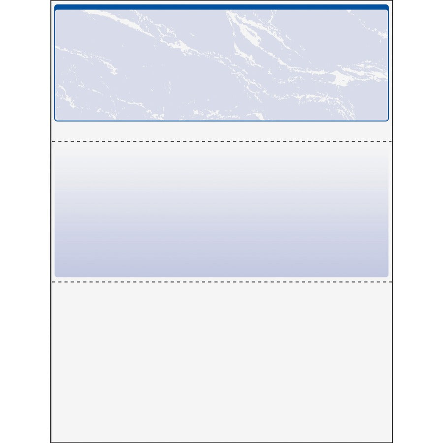 DocuGard Security Business Checks - Letter - 8 1/2" x 11" - 24 lb Basis Weight - Smooth - Erasure Protection, Watermarked - Marble Blue - 1 Ream