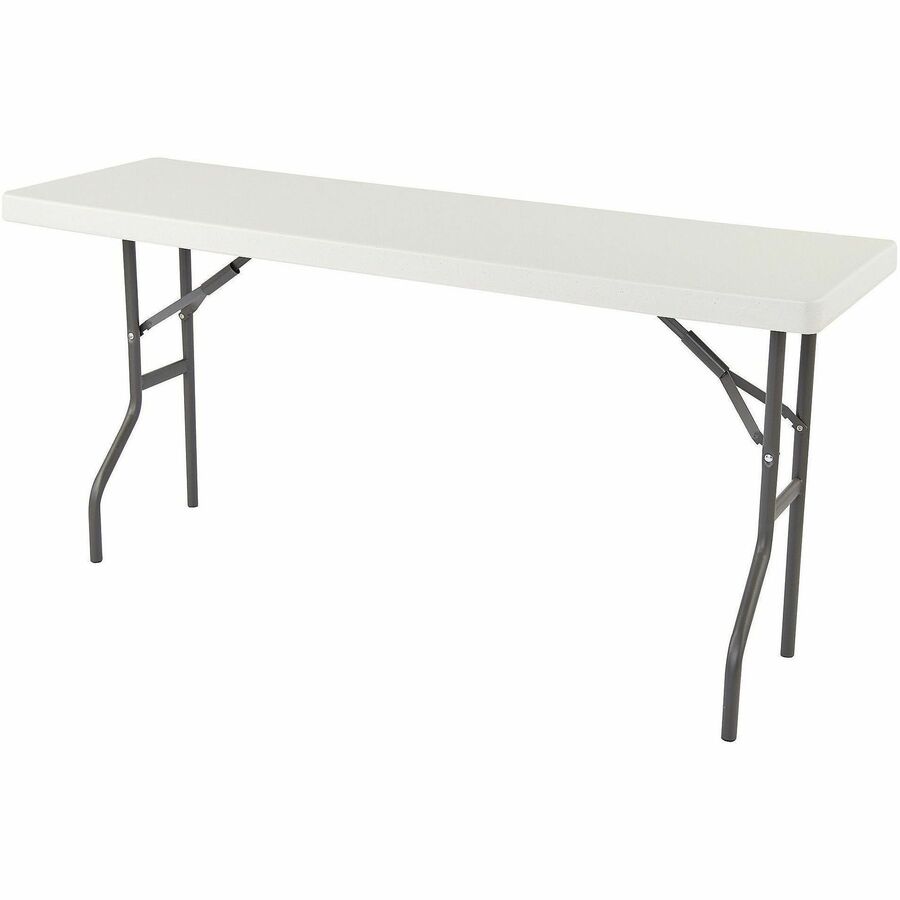 Iceberg IndestrucTable TOO 1200 Series Folding Table - Rectangle Top - 250 lb Capacity - 72" Table Top Length x 18" Table Top Width - 29" Height - Indoor, Outdoor - Platinum, Powder Coated - Polyethylene Top Material - 1 Each