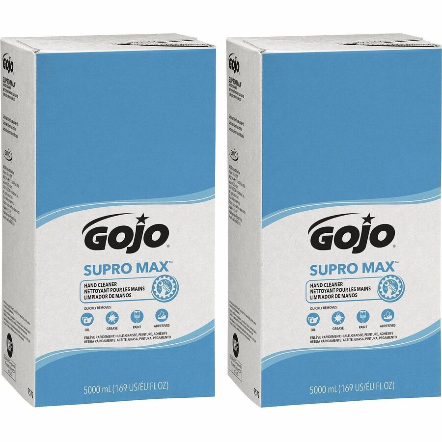 Gojo®, PRO TDX Refill Supro Max Hand Cleaner - 1.32 gal - Pump Bottle Dispenser - Oil Remover, Grease Remover, Paint Remover, Adhesive Remover - Skin - Moisturizing - Beige - Heavy Duty, Bio-based, Non-drying - 2 / Carton