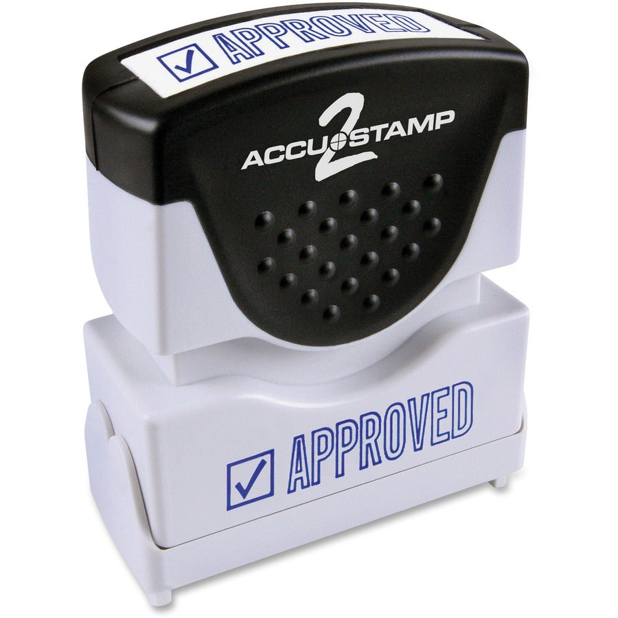COSCO Shutter Stamp - Message Stamp - APPROVED - 0.50" Impression Width - 20000 Impression(s) - Blue - Rubber, Plastic - 1 Each