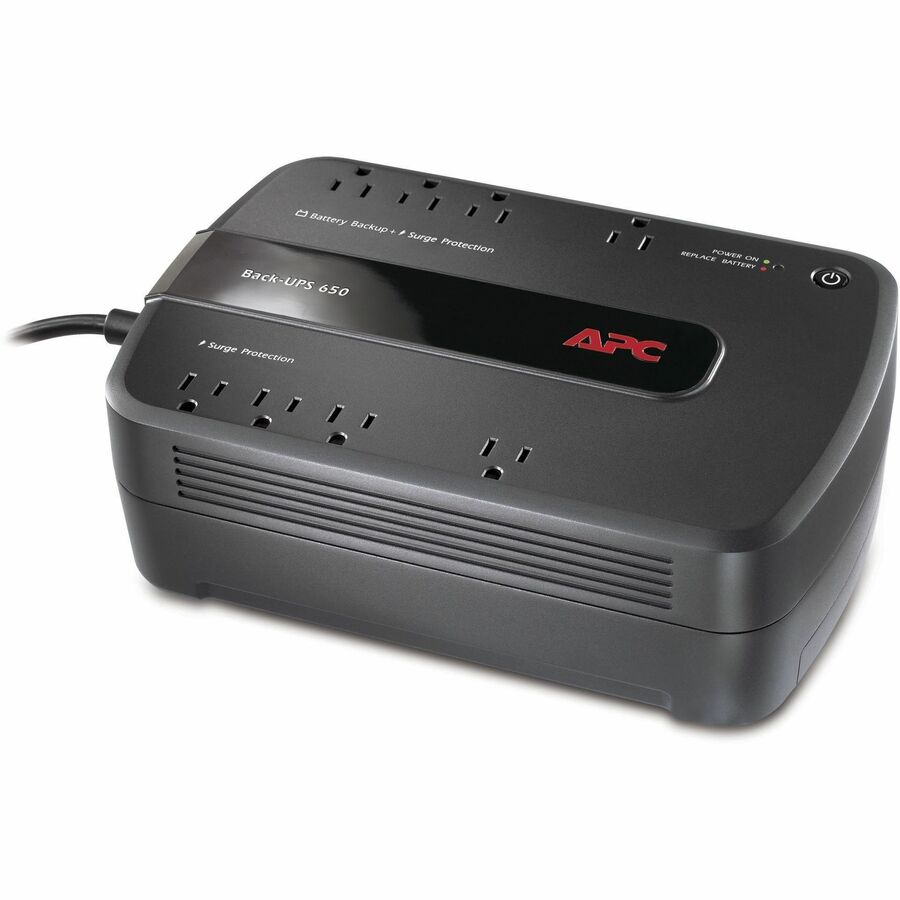 APC Back-UPS 650 VA Desktop UPS - Tower - 1 Day Recharge - 3 Minute Stand-by - 120 V Input - 120 V AC Output - Single Phase - Stepped Approximated Sine Wave - USB - 4 x NEMA 5-15R, 4 x NEMA 5-15R Surge Receptacle(s) - 8 x Battery/Surge Outlet
