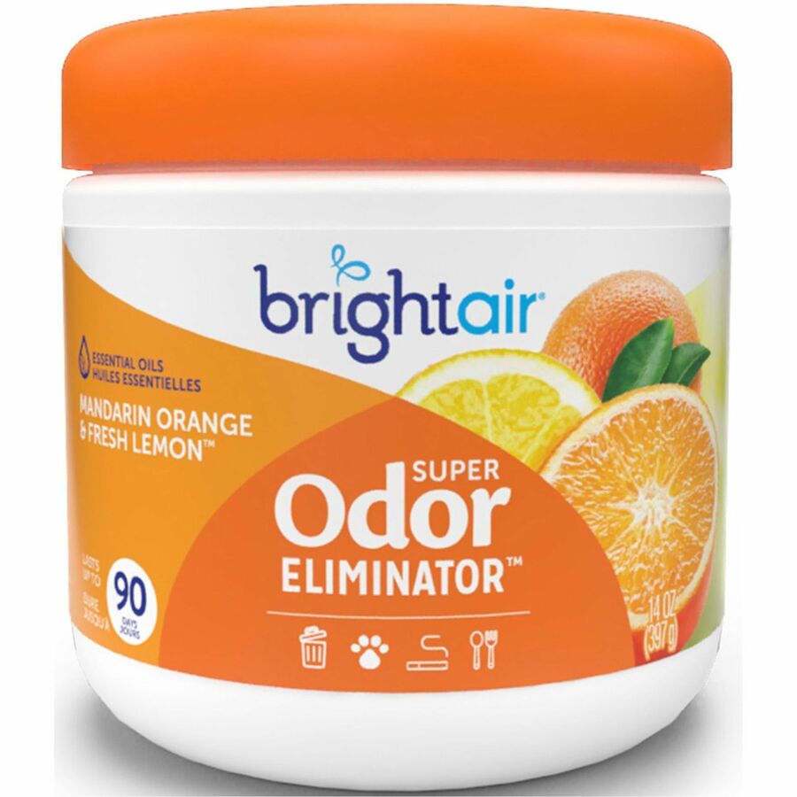 Bright Air Super Odor Eliminator Air Freshener - 14 oz - Mandarin Orange, Fresh Lemon - 90 Day - 1 Each