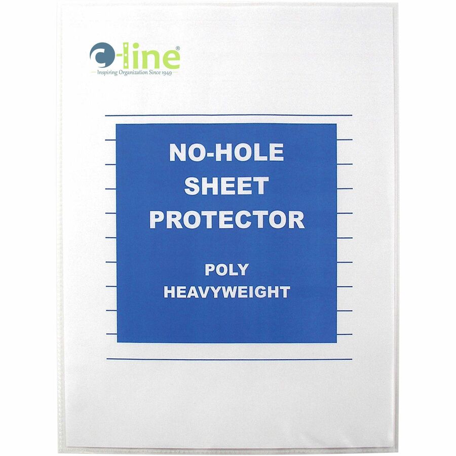 C-Line No-Hole Poly Sheet Protectors - For Letter 8 1/2" x 11" Sheet - Clear - Polypropylene - 1 Box
