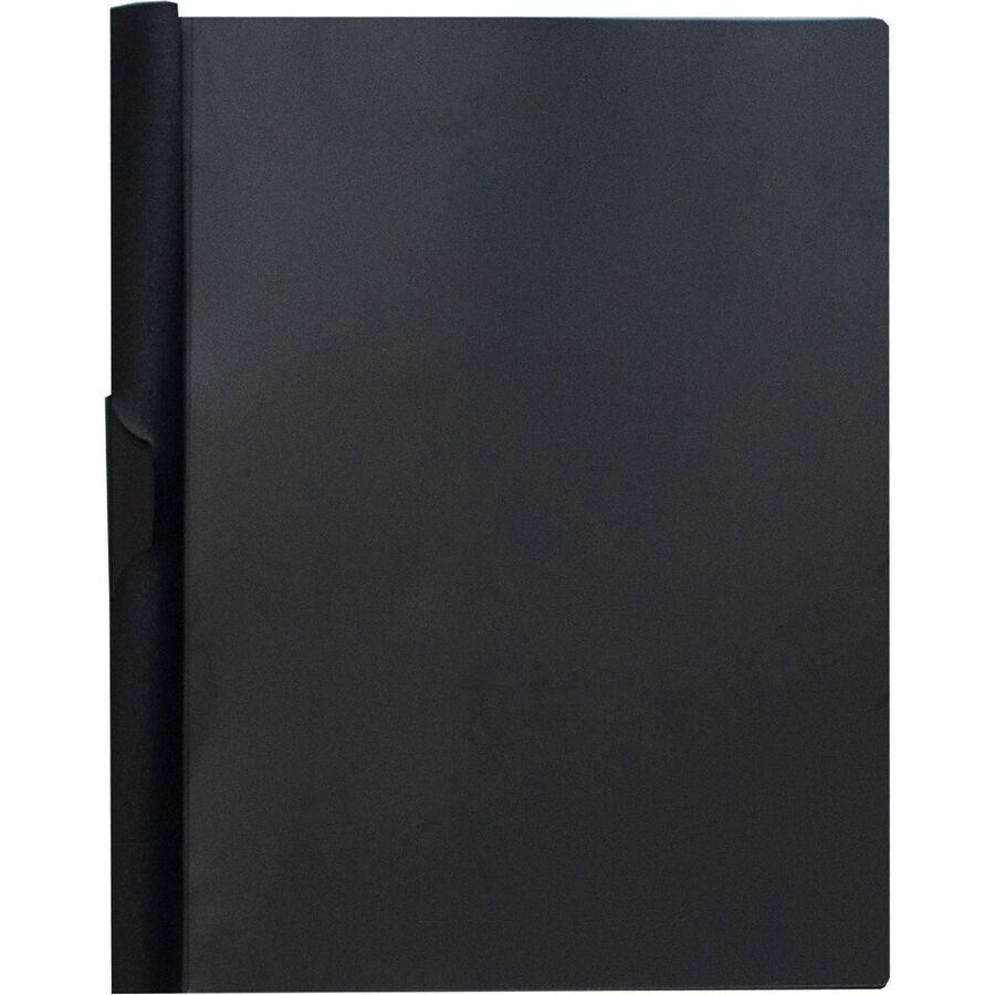 Business Source Letter Report Cover - 8 1/2" x 11" - 30 Sheets Capacity - Vinyl - Black - 1 Each