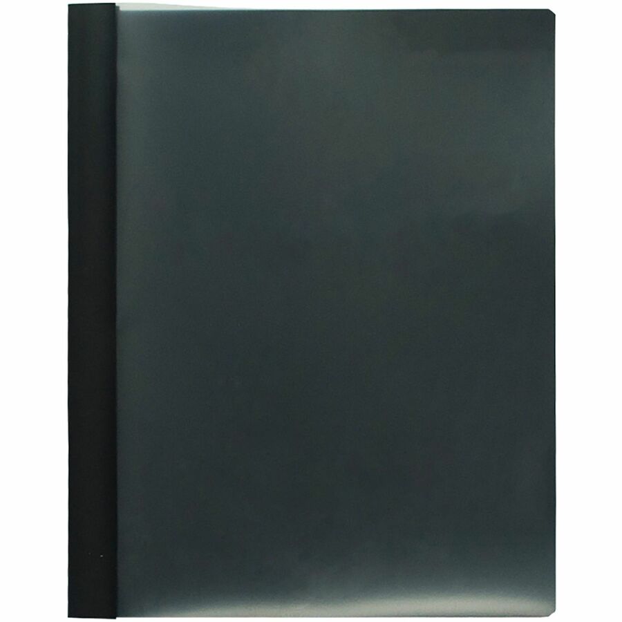 Business Source Letter Report Cover - 1/2" Folder Capacity - 8 1/2" x 11" - 100 Sheets Capacity - 3 x Prong Fastener - Black - Durable, Non-stick, Heavy Duty, Water Resistant, Textured - 1 Box