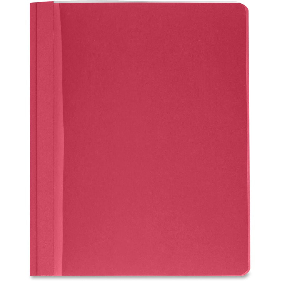 Business Source Letter Report Cover - 8 1/2" x 11" - 100 Sheets Capacity - 3 x Prong Fastener - Red - Textured, Non-stick - 25 / Box
