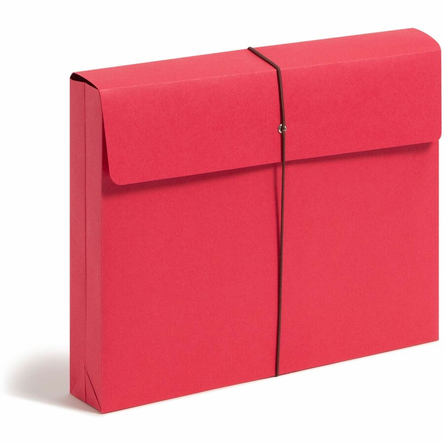 Smead Letter File Wallet - 8 1/2" x 11" - 2" Expansion - 1 Pocket - 11 pt. - Red - Elastic Closure, Heavy Duty, Flap - 10% Recycled - 10 / Box