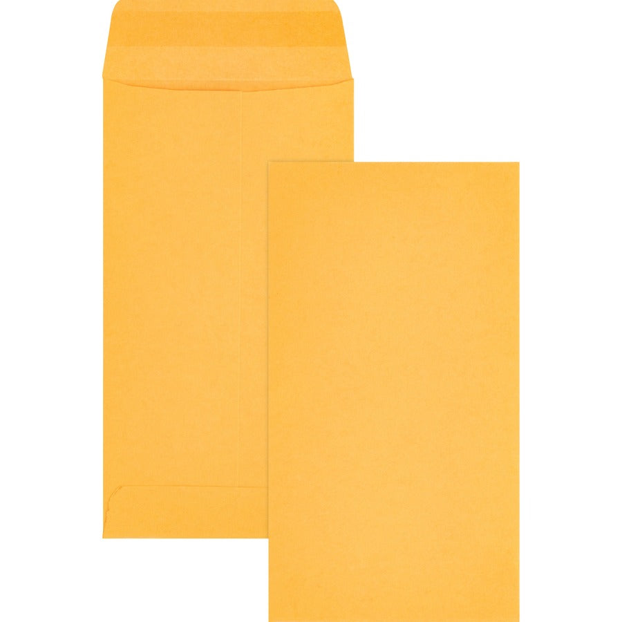Business Source Little Coin No. 7 Kraft Envelopes - Coin - #7 - 3 1/2" Width x 6 1/2" Length - 28 lb - Gummed - Brown Kraft - Kraft - 500 / Box
