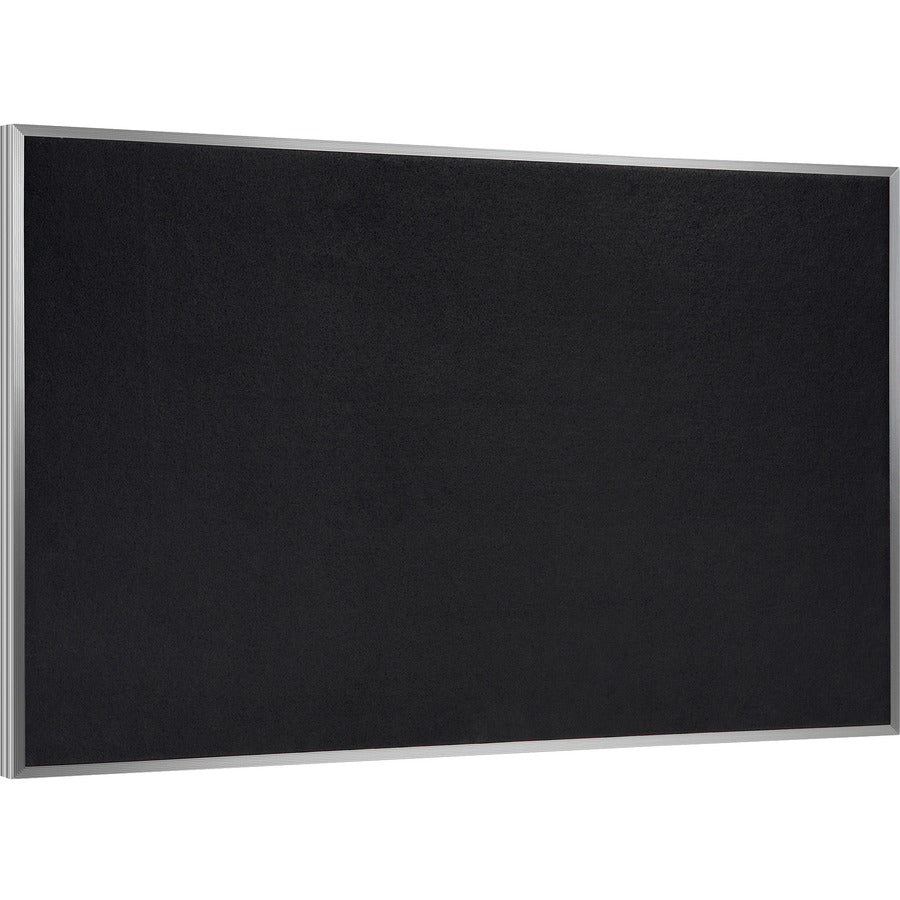 Ghent Recycled Bulletin Board with Aluminum Frame - 36" Board Height x 60" Board Width - Black Rubber Surface - Recyclable, Washable, Easy to Clean, Textured Surface, Self-healing, Durable, Tackable, Colorfast, Stain Resistant, Fade Resistant, Eco-frie...