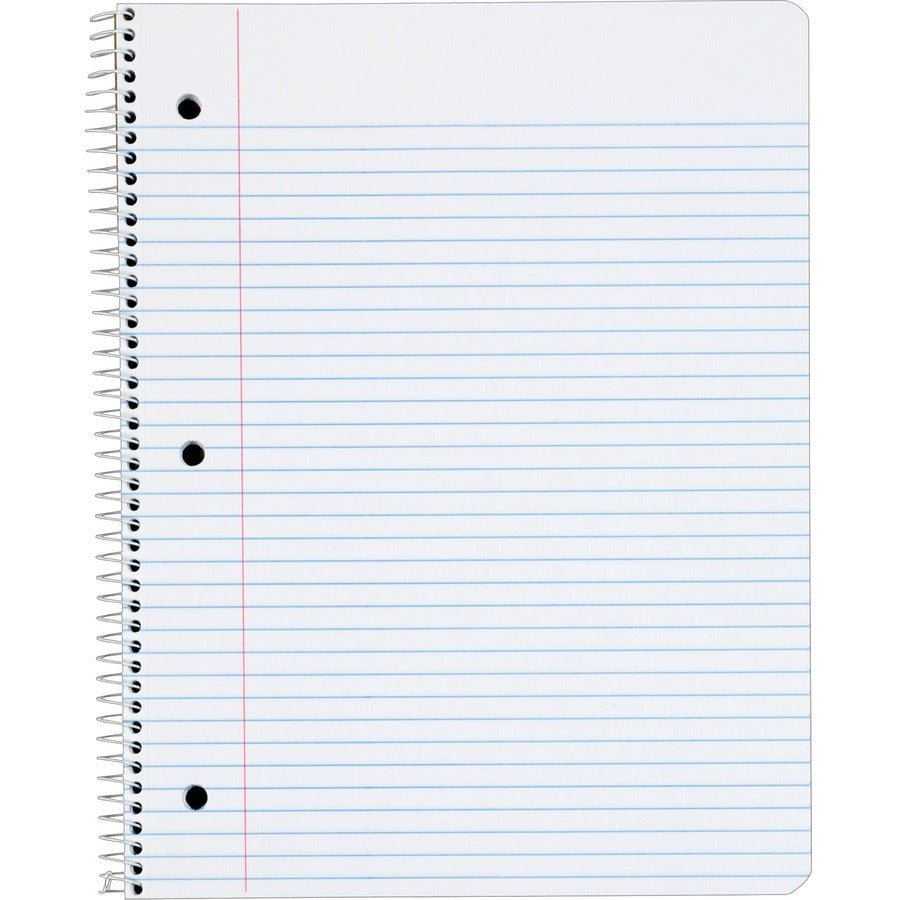 TOPS 1 - subject College - ruled Notebook - Letter - 100 Sheets - Wire Bound - Letter - 8 1/2" x 11" Sheet Size - 0.38" Height x 8.5" Width x 11" Length - Assorted Paper - Red Card Stock, Black, Blue, Green Cover - Perforated - 1 Each