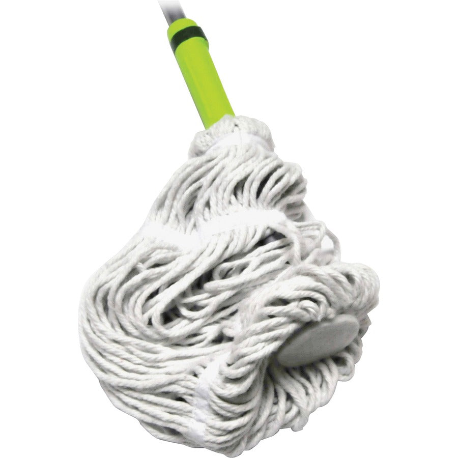 Miller's Creek Cotton Twist Mop - Sponge Head - Looped Ends, Ergonomic Handle, Lightweight - Blue - 1 Each
