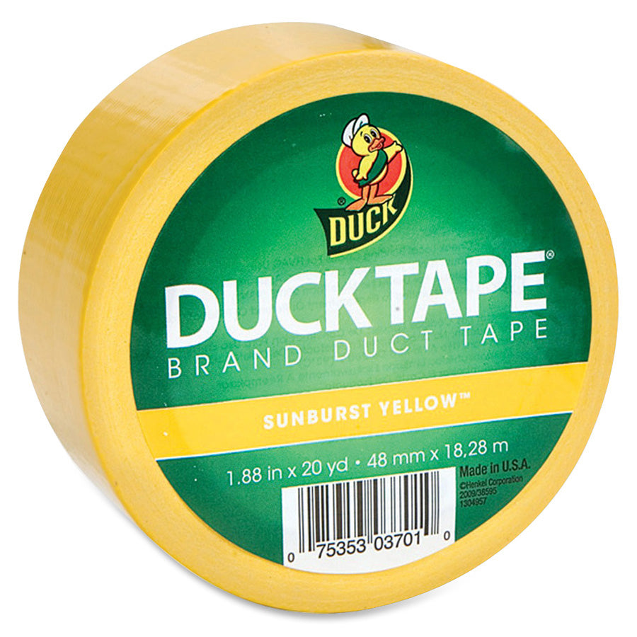 Duck Brand Brand Color Duct Tape - 20 yd Length x 1.88" Width - Yellow - For Repairing, Color Coding, Packing, Crafting - 1 Roll