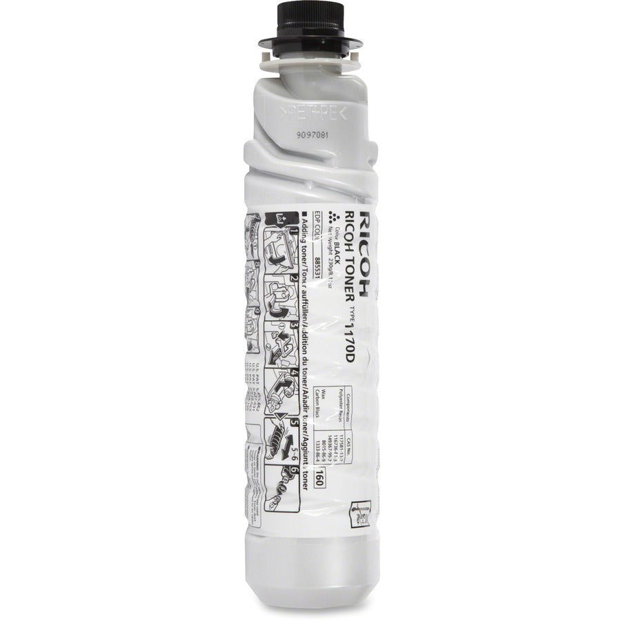 Ricoh Type 1170D Original Laser Toner Cartridge - Black - 1 Each - 7000 Pages