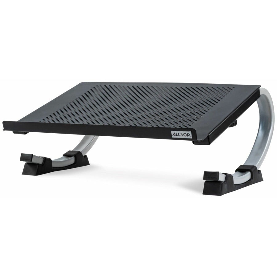 Allsop Redmond Adjustable Laptop Stand, Fits up to 17-inch Laptop - (30498) - Up to 17" Screen Support - 40 lb Load Capacity - 5" Height x 14.70" Width x 11.50" Depth - Desktop - Steel - Black, Silver - For Multipurpose - Adjustable Angle, Adjustable A...