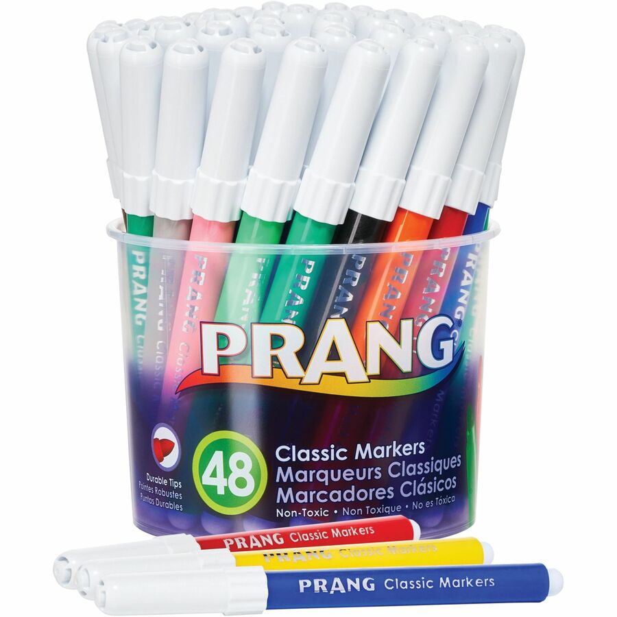Prang Classic Bullet Tip Art Markers - Assorted Ink - 48 / Set