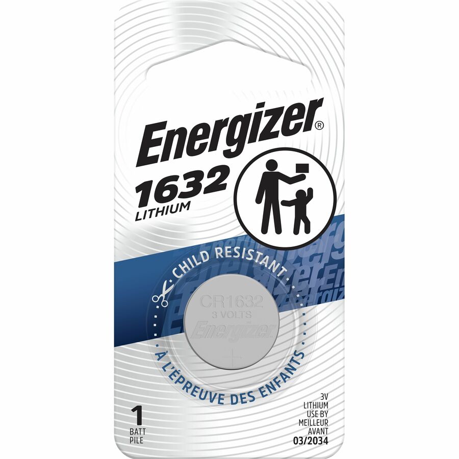Energizer 1632 Lithium Coin Battery - For Heart Rate Monitor, Remote Control, Keyless Entry, Glucose Monitor, Toy, Game - CR1632 - 130 mAh - 3 V DC - 1 Each