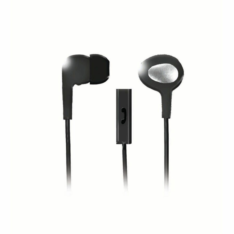 Maxell In-Ear Earbuds with Microphone and Remote - Stereo - Mini-phone (3.5mm) - Wired - 16 Ohm - 20 Hz to 20 kHz - Earbud - Binaural - Open - 4 ft Cable - Black