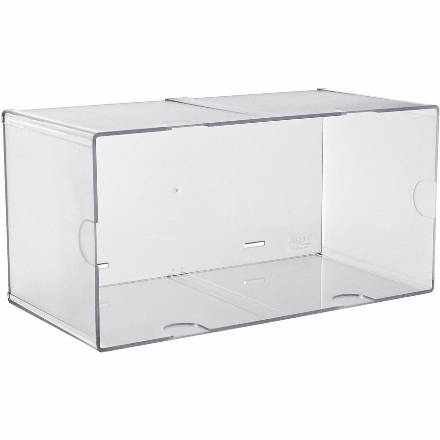 Deflecto Stackable Cube Organizer - 1 Compartment(s) - 6" Height x 12" Width x 6" Depth - Stackable, Sturdy, Removable Divider, Removable Drawer - Clear - Plastic - 1 Each