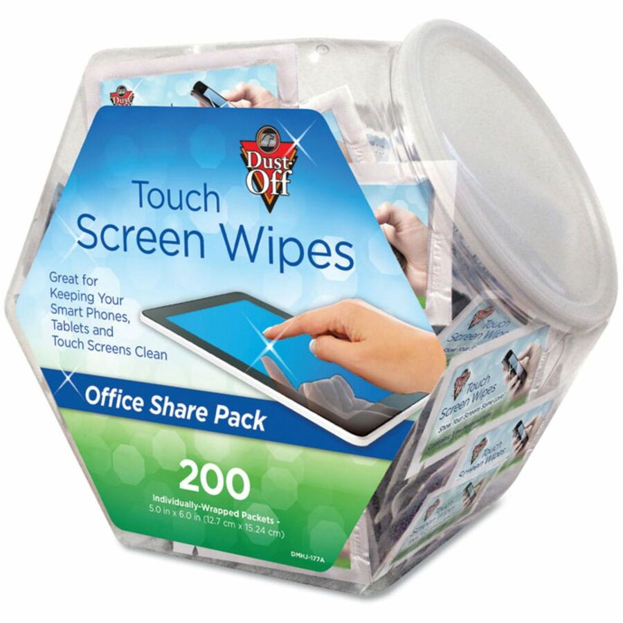 Falcon Alcohol-free Antistatic Monitor Wipes - For Display Screen, PDA, GPS Navigation System - Anti-static, Alcohol-free - White - 200/Pack - 1 Each