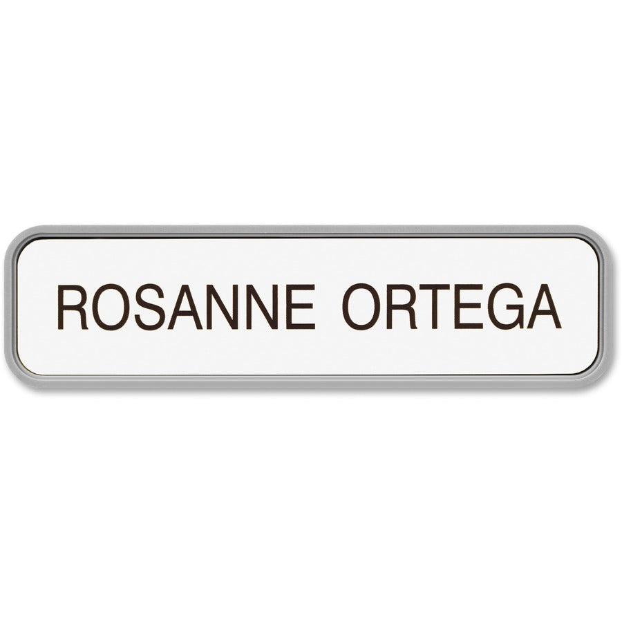 Xstamper Designer Framed Wall/Door Sign - 8" Width x 2" Height - Rectangular Shape - Rounded Corner - Plastic - 1 Each