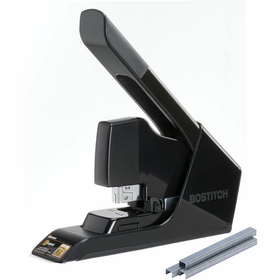 Bostitch EZ Squeeze Antimicrobial Heavy Duty Stapler - Staples Upto 130 Sheet - Holds Upto 210 Staple - Full Strip - Black - 1 Each