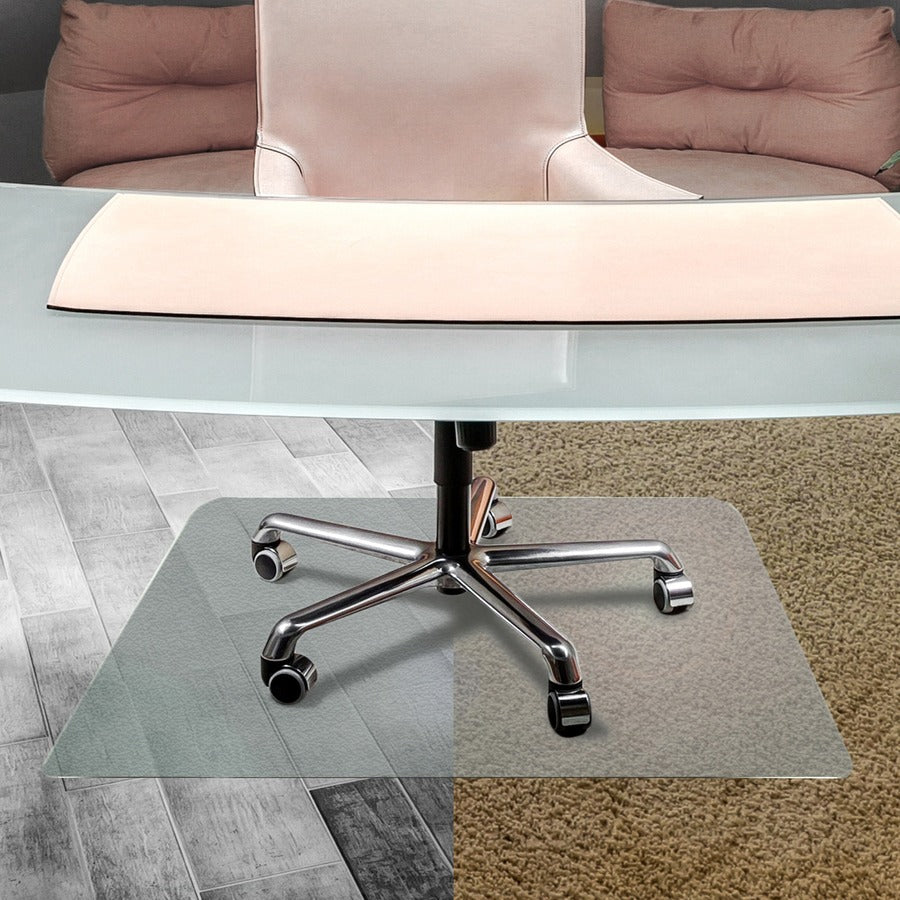 Floortex Cleartex Unomat®, Anti-Slip Rectangular Chair Mat Hard Floors and Carpet Tiles - Hard Floor, Home, Office - 60" Length x 48" Width x 0.075" Depth x 0.075" Thickness - Rectangular - Polycarbonate - Clear - 1 Each - TAA Compliant