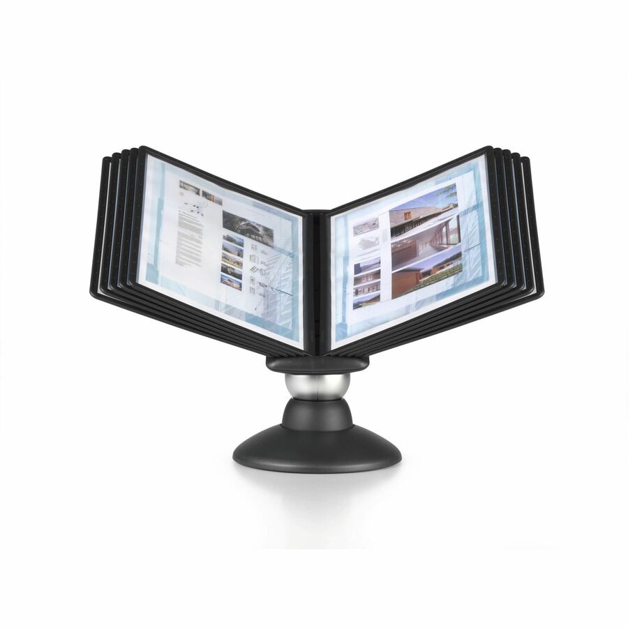 DURABLE Sherpa Motion Desk System - Desktop - 10 Panels - Support Letter 8.50" x 11" Media - Adjustable Viewing Angle, Dual Sided, Non Expandable, 360°, Swivel Base, Environmentally Friendly, Rugged - 1 Each