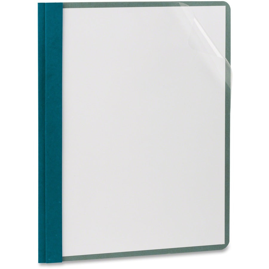 TOPS EarthWise Letter Report Cover - 8 1/2" x 11" - 100 Sheets Capacity - 3 x Double Tang Fastener - Blue - Clear Front, Sturdy, Acid-free - 100% Recycled - 25 / Box