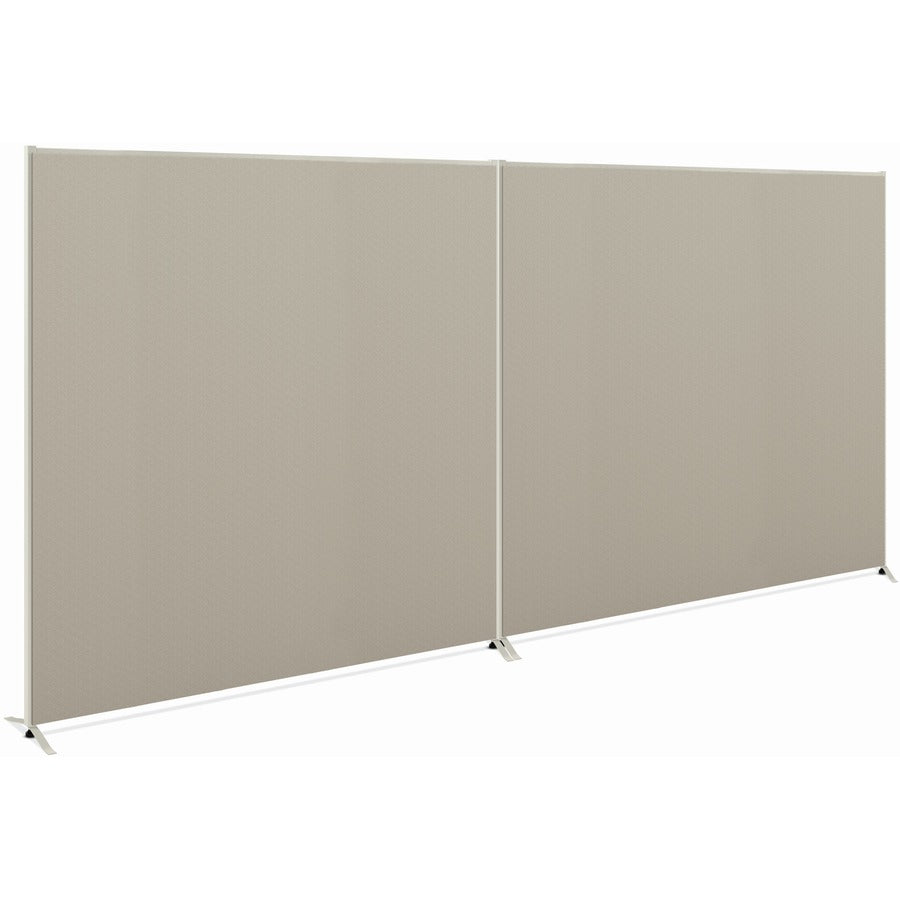 HON Verse HBV-P6060 Panel - 60" Width x 60" Height - Easy to Use, Upholstered, Durable, Leveling Glide, Glide - Metal, Plastic, Fabric - Light Gray, Gray - 1 Each