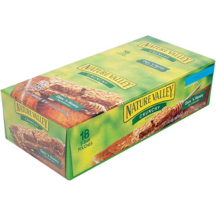 NATURE VALLEY Oats/Honey Granola Bar - Oats 'n Honey - 1.50 oz - 18 / Box