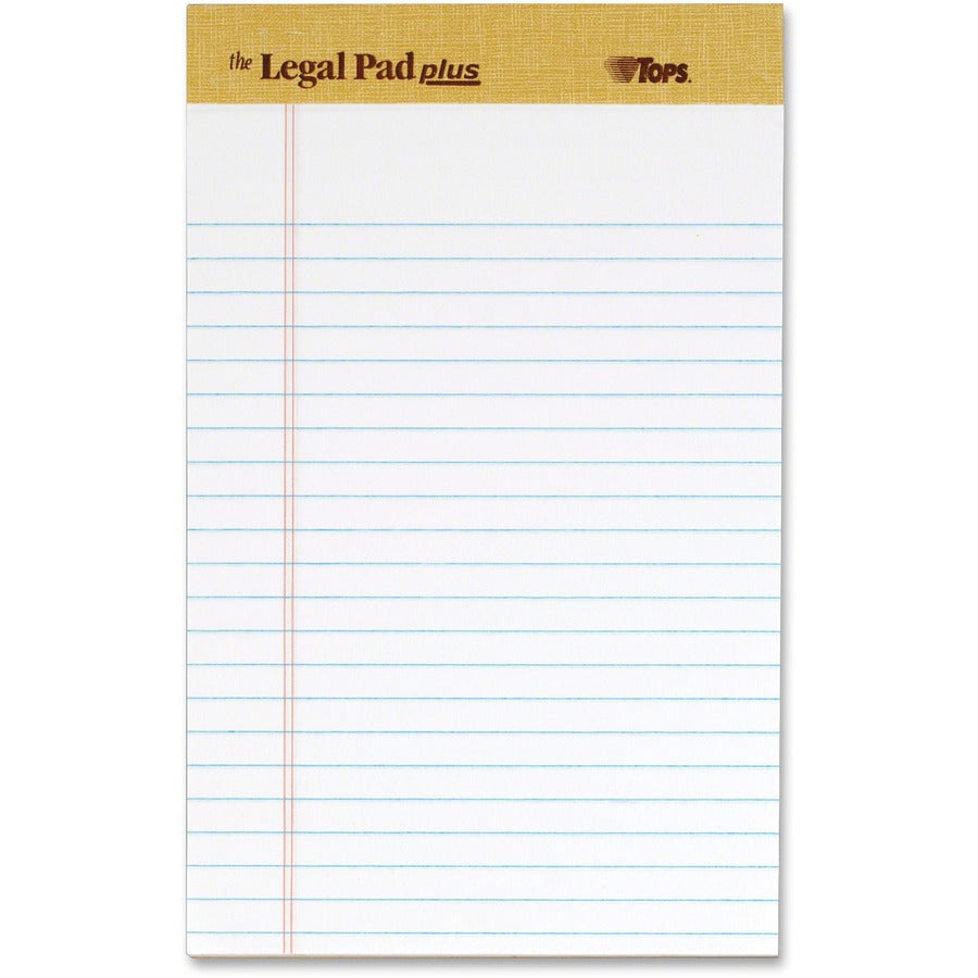 TOPS Binding Letr - Trim Perf. Writing Pads - Jr.Legal - 50 Sheets - 16 lb Basis Weight - Jr.Legal - 8" x 5" Sheet Size - 2.50" Height x 8" Width x 5" Length - White Paper - Perforated, Acid-free - 50 / Pack