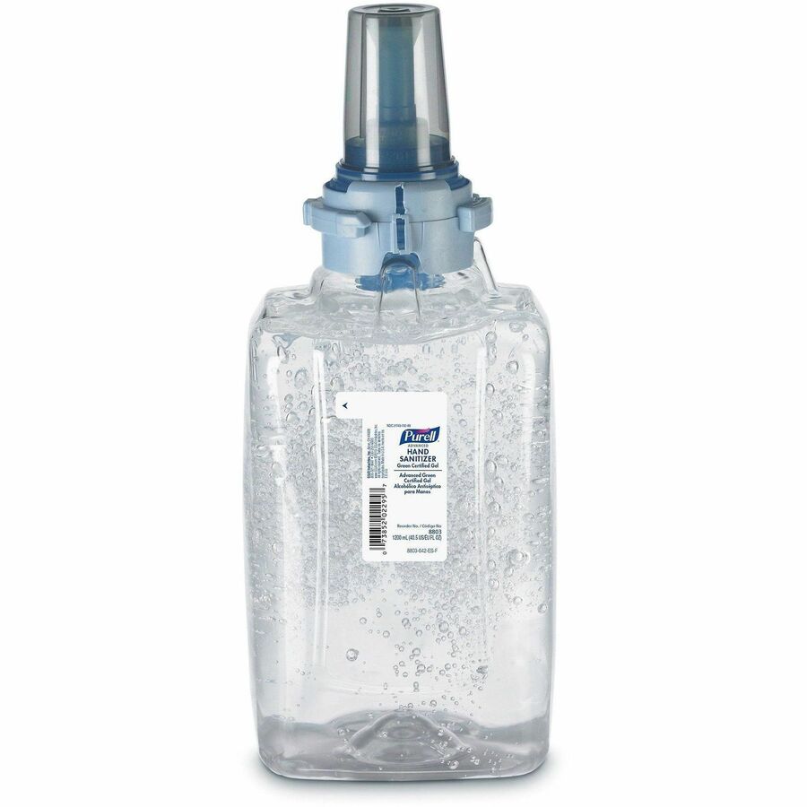 PURELL®, Hand Sanitizer Gel Refill - Fragrance-free Scent - 1.27 quart - Push Pump Dispenser - Kill Germs - Skin, Hand - Clear - Dye-free, Fragrance-free, Durable - 1 Each