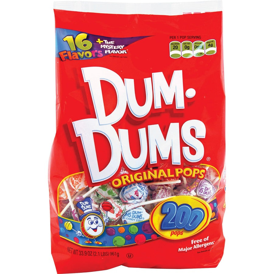 Dum Dum Pops Original Candy - Assorted - Fat-free - 200 / Bag