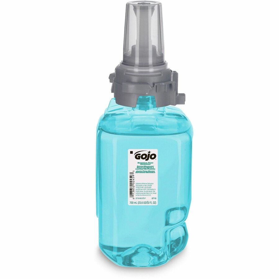 Gojo®, ADX-7 Dispenser Refill Botanical Foam Soap - Botanical Scent - 23.67 fl oz - Pump Bottle Dispenser - Skin, Hand - Moisturizing - Emerald Green - Rich Lather, Bio-based - 1 Each