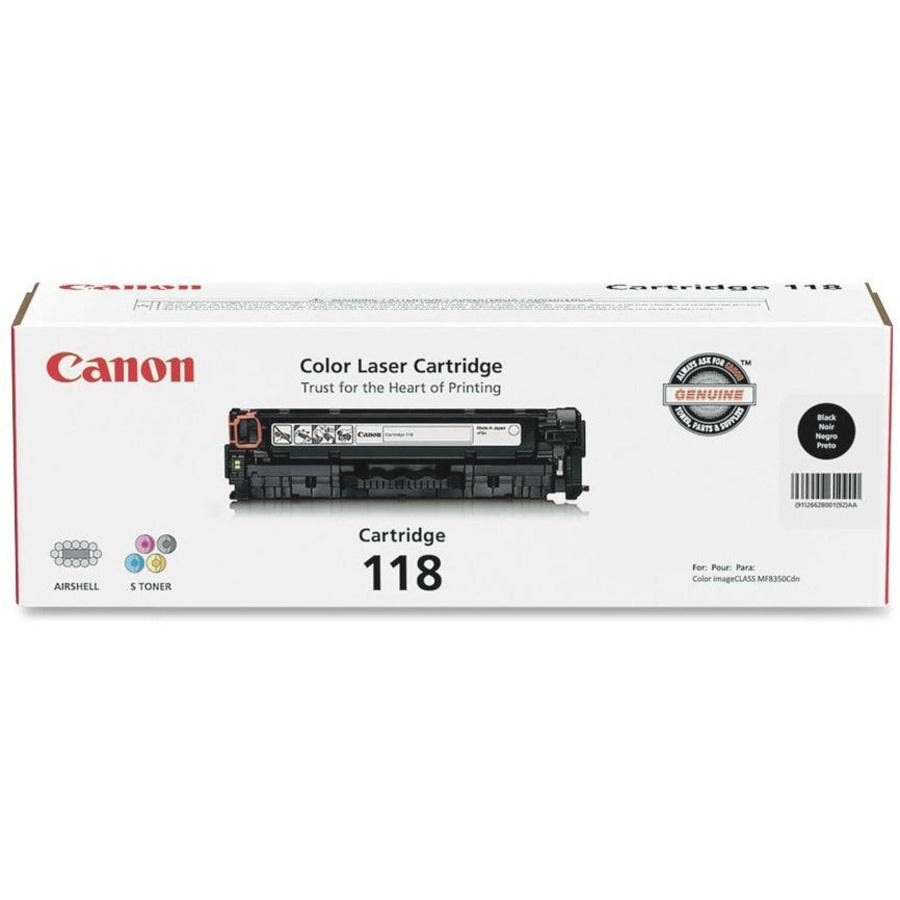 Canon Cartridge 118BK Original Laser Toner Cartridge - Black - 2 / Pack - 3400 Pages