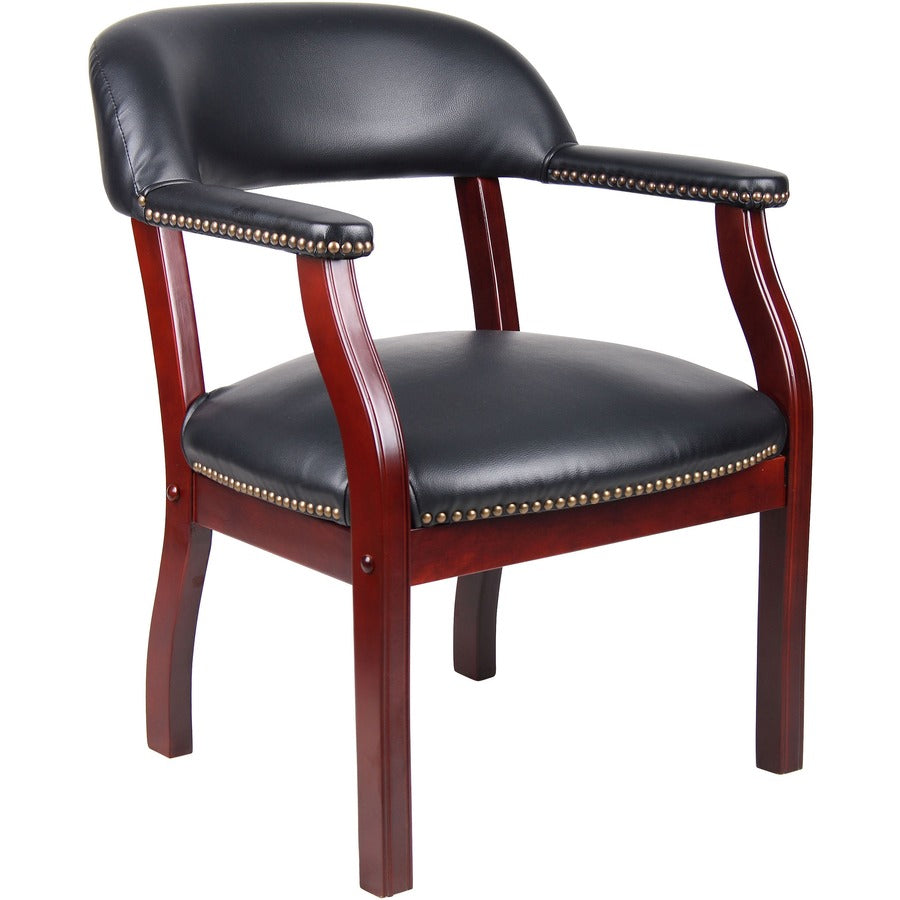 Boss Management Chair - Black - Vinyl - 1 Each