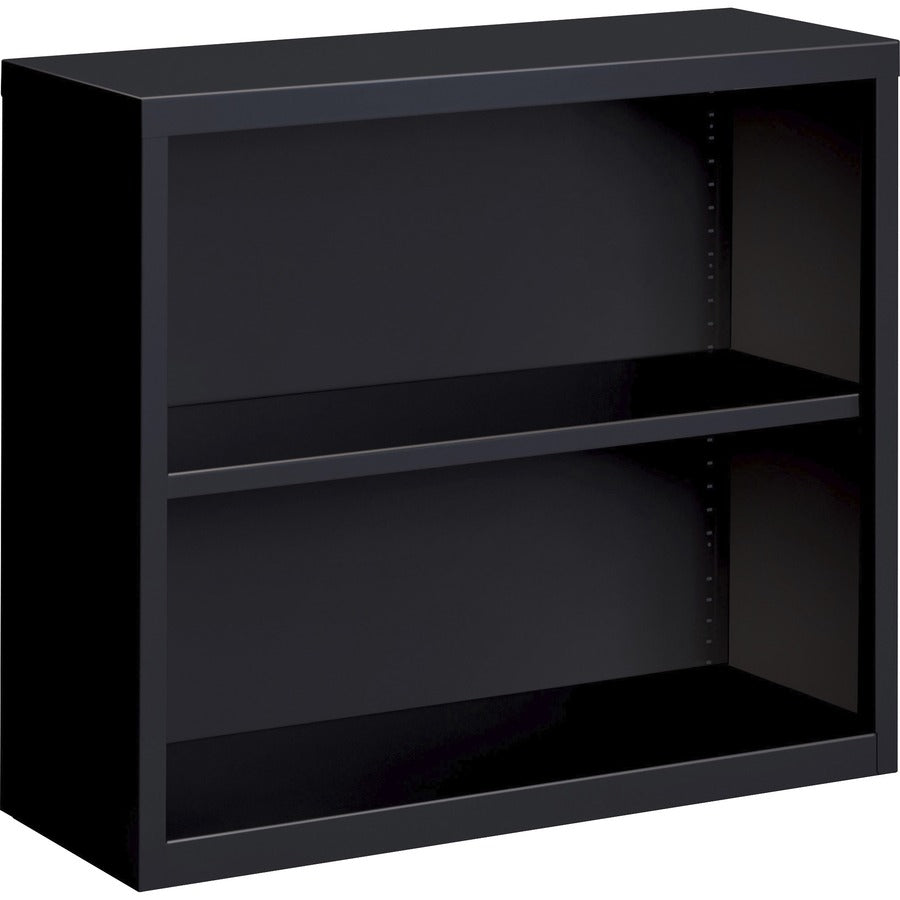 Lorell Fortress Series Bookcase - 34.5" Width x 13" Depth x 30" Height - 2 x Shelf(ves) - Black - Powder Coated - Steel - Recycled