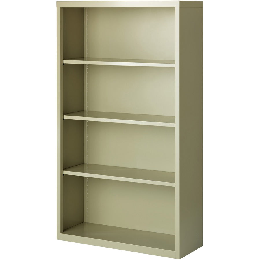 Lorell Fortress Series Bookcase - 34.5" Width x 13" Depth x 60" Height - 4 x Shelf(ves) - Putty - Powder Coated - Steel - Recycled