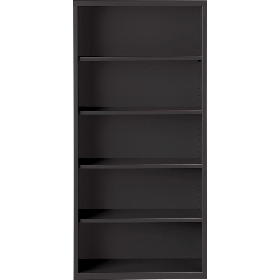 Lorell Fortress Series Bookcase - 34.5" Width x 13" Depth x 72" Height - 5 x Shelf(ves) - Black - Powder Coated - Steel - Recycled